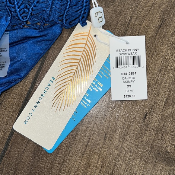 Dakota Skimpy XS Blue Bikini Bottom Beach Bunny High Waisted Scrunch Butt - Picture 4 of 4